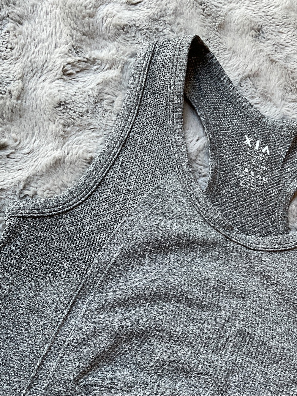 Women's Gray Racerback Performance Tank Top - Picture 2 of 3